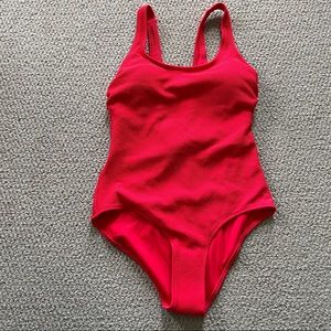 NWT Red ribbed swimsuit size small H&M